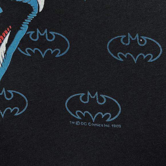 The Joker 1989 Mens Black Graphic T Shirt 80s Batman DC Comics Large Tee - Picture 4 of 14